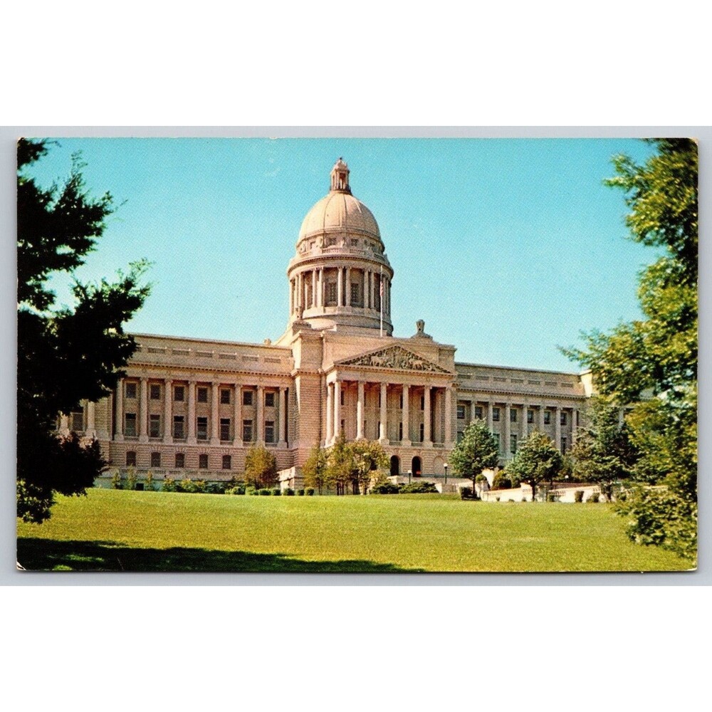 Vintage Kentucky State Capitol Postcard Frankfort KY Brock Photo Curteichcolor